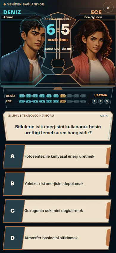 Canlı PvP yeniden bağlanma ekranı